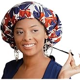 Glow By Daye Satin Bonnet, Double-Layered and Adjustable Satin Sleep Cap, Extra Large, Reversible (BeLeaf)