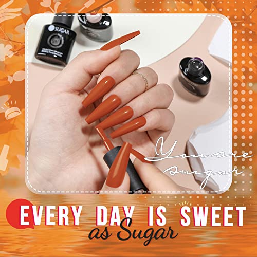 UR SUGAR Fall Winter Gel Nail Polish Set, 6 Colors Maple Pumpkin Burnt Orange Yellow Red Glitter Gel Polish Kit Autumn Halloween Thanksgiving Day Gifts Soak Off Gel Polish Nail Art Manicure Kits - Image 9