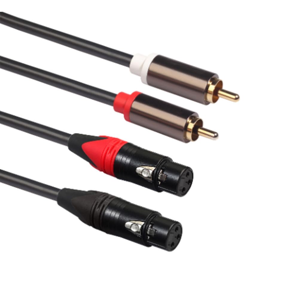 H.May 2 RCA Audio Cable 1.5M,2RCA Male to 2RCA Male Audio Cable,2RCA Male to 2RCA Female Stereo Hi-Fi Audio Cord,Compatible With HDTV,Speaker,Amplifier,Hi-Fi Systems (2RCA Male to 2 Female,1.5M)