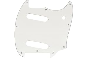 Musiclily Pro 9-Hole Guitar Pickguard for Squier Sonic Mustang SS Electric Guitar, 3Ply White