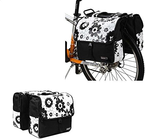 Cloudings(TM)28L Cycling Mountain Road Bike Bicycle Bag Flower Double Side Rear Rack Tail Seat Bag Pannier