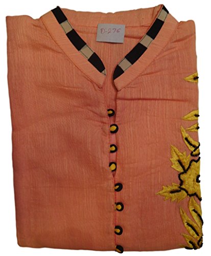 Smsaree Stylish & Designer Premium Quality Ethnic Cotton Kurti For Women (Peach)