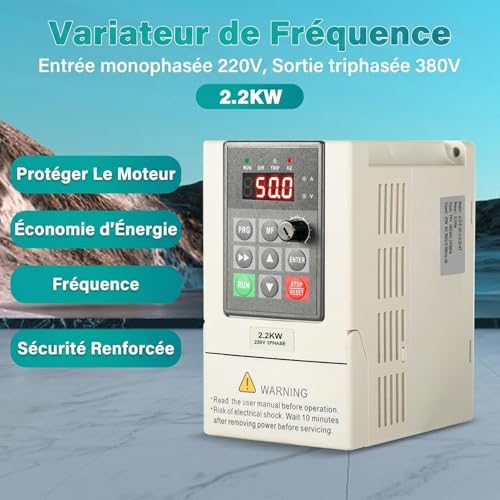 Transformer 220V 380V Frequency Converter Single Phase Input 220V Three Phase Output 380V 2.2KW CNC Frequency Inverter Factory Model JLS-E-2S-2.2GB-4T (with 2m extension cable)