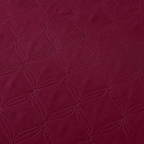 Oliven Standard Pillow Shams Set of 2,100% Breathable Soft Microfiber Embossed Envelop Closure Pillowcases 20"x26"-Burgundy