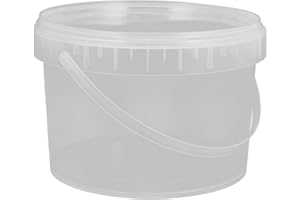 Toyvian Portable Plastic Water Bucket with Handle and Lid for Household Cleaning and Storage