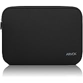 Arvok 11 11.6 12 Inch Laptop Sleeve Case for MacBook Air 12, Water-Resistant Neoprene Notebook Computer Tablet Sleeve, Carrying Bag Cover for Chromebook/HP/Dell/Lenovo/Asus/Acer, Black