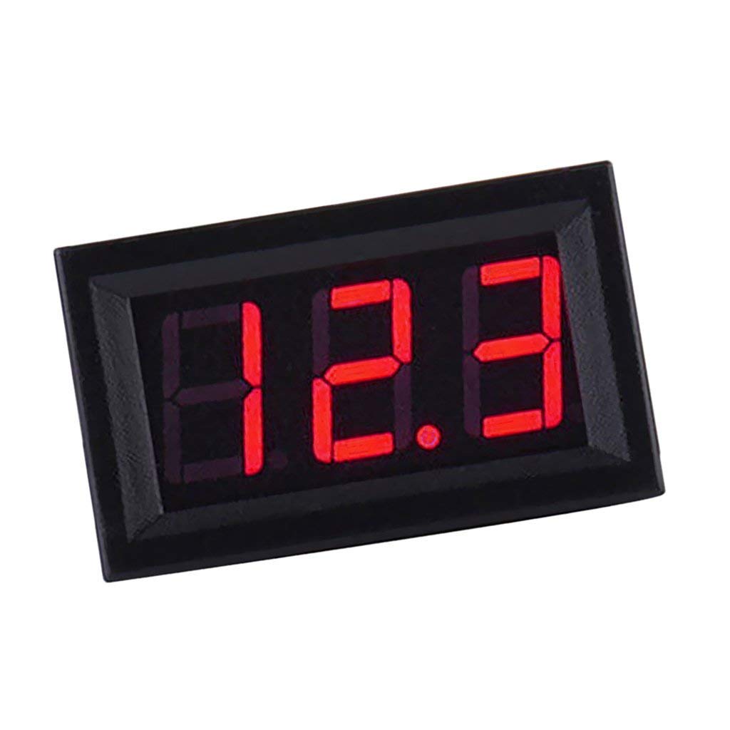 ARCELI Electric Circuit Testing Device, 0.56'' DC 0-30V Digital Voltmeter Voltage Tester Gauge, Bright LED Display, 3 Wires Volt Meter for Motorcycle Car Motor Panel Mount - Red