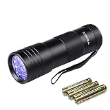 Black Light UV Flashlight UV Light,Vansky Blacklight 12 LED Urine Detector For Dog/Cat/Pet Urine & Dry Stains and Bed Bug On Carpets/Rugs/Floor,Matching with Pet Odor Eliminator