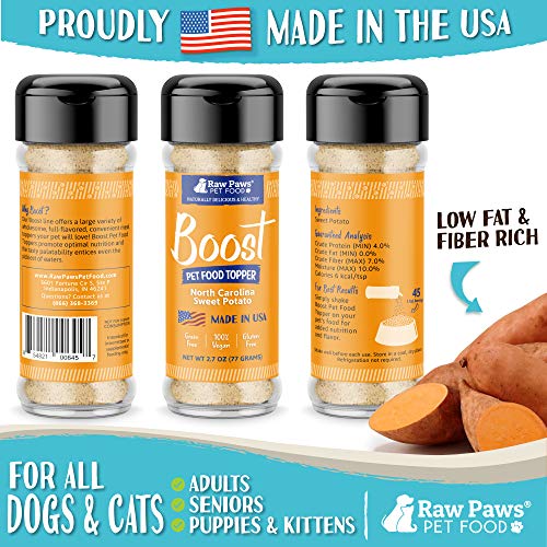 Raw Paws Boost Flavor & Nutrition Pet Food Topper, Sweet Potato, 2.7oz