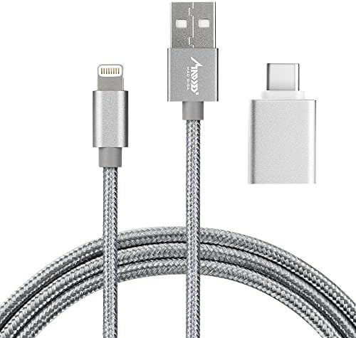 MAD GIGA Lightning Cable with Apple MFi Certified and USB C to USB 3.0 Adapter