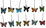 Assorted styles mini BUTTERFLY ceiling FAN PULL light chain small butterflies - SET of TWO