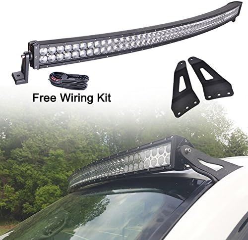 Ohmu 2007-2013 GMC Sierra Chevrolet Silverado 1500 2500HD 3500HD Pick Up Upper Windshield Mounting Brackets Kits for 50 Inch 288W Flood Spot Beam Curved Cree Led Work Light Bar Chevy