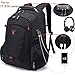 Tzowla Travel Laptop Backpack,Anti-Theft Water Resistant Business Luggage with Lock&USB Charging Port Durable Computer Cooler Daypack for Men Women College Bag Fit 17/18 inch Laptops-Black