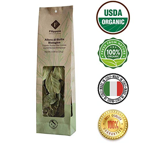 Organic Sicilian Bay Leaves | USDA Organic Certified | Italian Dried Oregano in Branches | Organic Died Oregano Leaves | High Mountain Organic Certified Oregano | Sicilian Bay Leaf