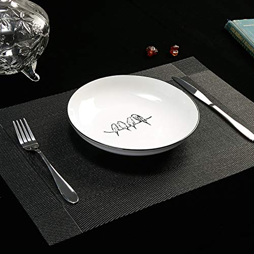 DOLOPL Black Placemats Table Mats Set of 6 Easy to Clean Heat Resistant