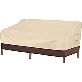 Vailge Heavy Duty Patio Sofa Cover, 100% Waterproof 3-Seater Outdoor Sofa Cover,Lawn Patio Furniture Covers with Air Vent and Handle,79" Wx 37" Dx 35" H,Beige&Brown