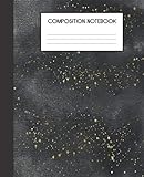 Paperback Composition Notebook: Black Soot And Faux Stardust College Ruled Notebook Lined School Journal Book