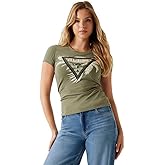GUESS Womens Eco Short Sleeve Triangle Palm Print