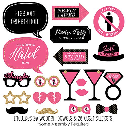 Big Dot of Happiness Divorce Party - Photo Booth Props Kit - 20 Count - //coolthings.us