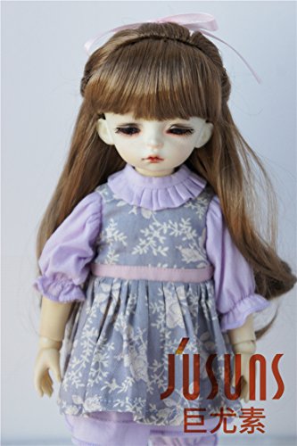 JD323 1/6(16-18CM) Synthetic Mohair Doll Wigs 6-7inch YOSD Brown Complex Braid Princess BJD Doll Hair