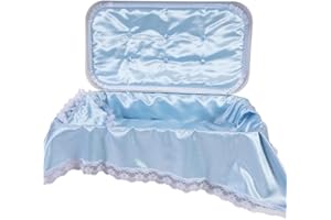 Pet Memory Shop Pet Casket Elegance Series Burial Pet Loss Coffin | Pet Memorial Box Gift for Dogs, Cats, and Animals | 3 Colors & 3 Sizes (White/Blue, Medium)