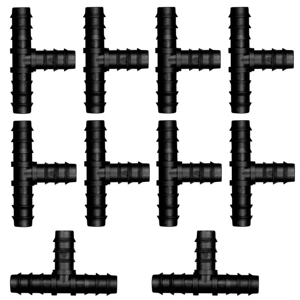 Voarge Irrigation Connection Kit for Hoses, 10 Pieces, Hose Connector for 16 mm Irrigation System (T-Piece Set)