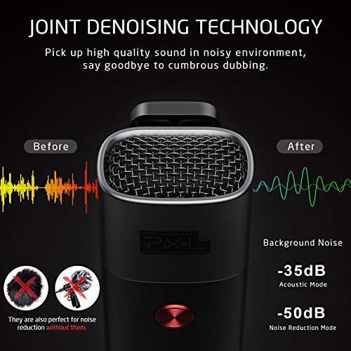 Pixel UHF Wireless Lavalier Microphone System with 1 Receiver, 2