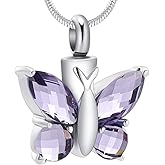 Butterfly Cremation Necklace for Ashes - Urn Neckalce for Ashes for Women Cremation Jewelry for Women - Ashes Keepsake Pendant Memorial Jewelry Gifts for A Loss of Loved Ones