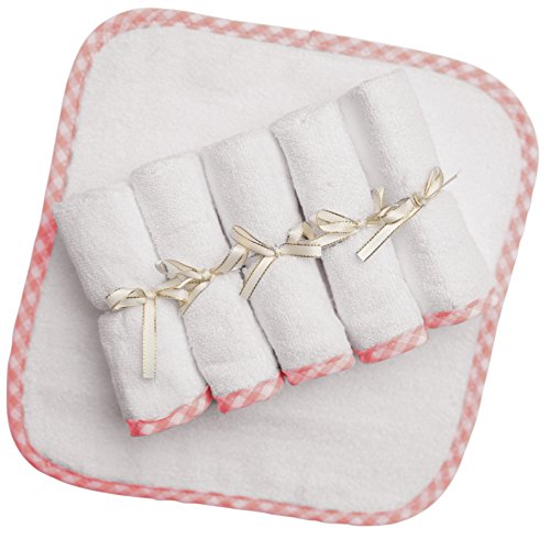 Premium Bamboo Baby Washcloths - (6-Pack) Organic Wash Cloths 2x Thicker & Softer - 10 x 10 in - Perfect for Eczema (Pink)