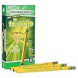 Dixon Ticonderoga My First Tri-Write Triangular #2 Pencils, Primary Size, Wood-Cased, Black Writing, 36-Count (13082)
