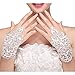 M Bridal Women's Crystals Lace Fingerless Gloves for Wedding Party Brides Accessory G01