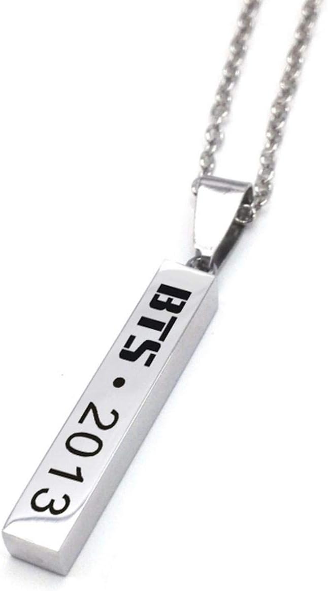 zhengao Kpop BTS Bangtan Boys VIXX / GOT7 / RED Velvet Same Paragraph Necklace Titanium Steel Letter Lettering Pendant Necklace Boys Girls Necklace