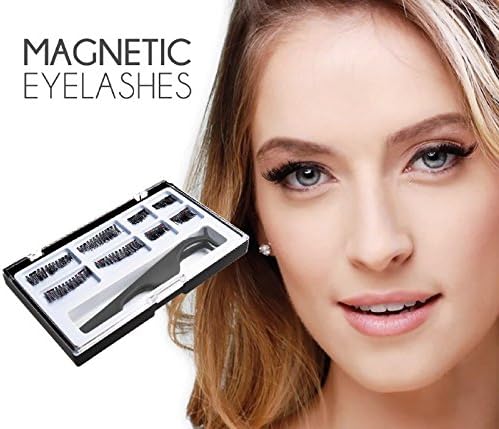 NeutroBeauty 8 x Long Dual Magnetic False Eyelashes for Natural Look -- Best Fake Lashes Extensions One Two Cosmetics 3D Reusable (8pcs)