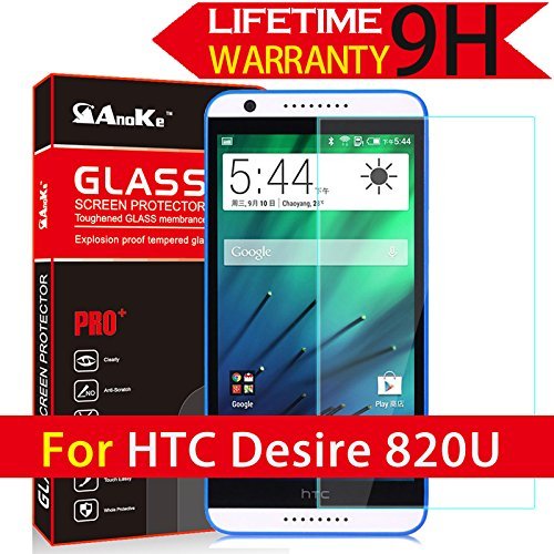 HTC Desire 820 Glass Screen Protector, (820U) AnoKe [Lifetime Warranty](2.5D 0.3mm 9H) Tempered Glass Screen Protector For HTC Desire 820 / 820U Glass