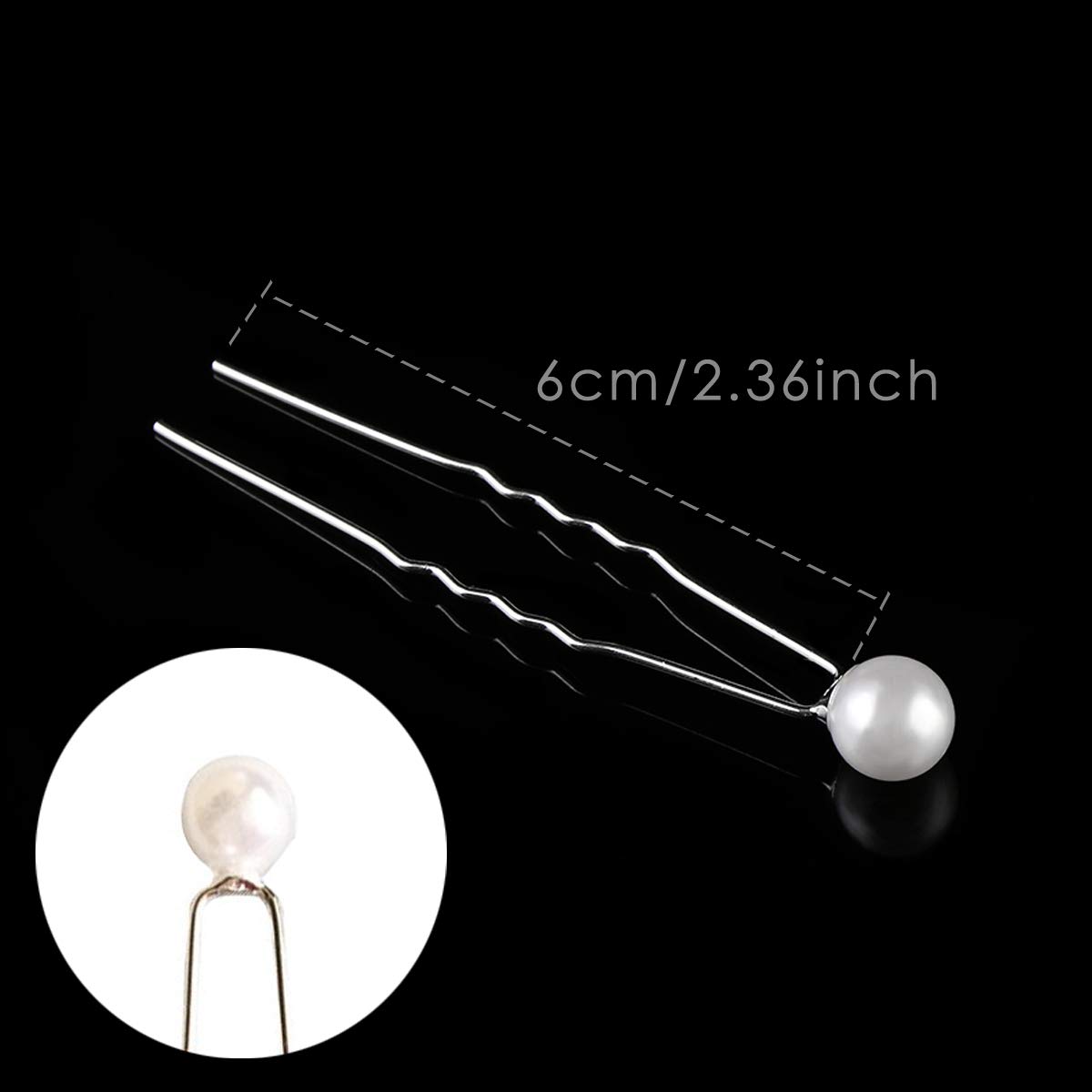 KINGMAS 50 Pack Wedding Pearl Hair Pins Women Bridal Hairpins Clips Accessories (White) : Beauty