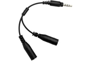 Headset Adapter 3.5mm Male to 2 Female Headset Mic Splitter Adapter Mic Audio Y Splitter Cable Compatible Smartphones, Tablet