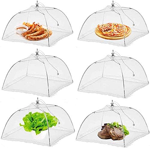 (6 Pcs) Pop-Up Mesh Food Covers Tent Umbrella