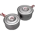 Evernew Titanium Lightweight Camping Pot w/Folding Handle Set, 900 & 1300