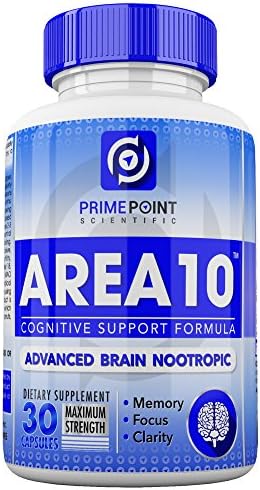 AREA 10 Cognitive Support Advanced Scientific Nootropic Formula for Memory, Clarity and Focus, Neurological Health, and: Optimal Brain Boost Function, 30 Capsules