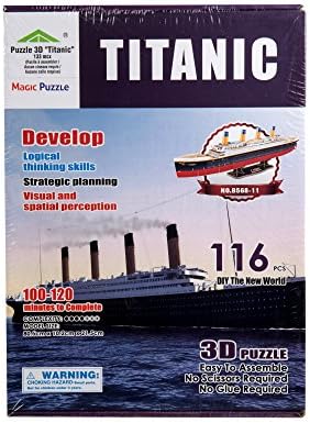 ibobby Titanic 3D Puzzle, Multicolor, 32 x 8.5 x 4 Inches
