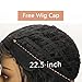 Dream Soul Short Black Curly Bob Wigs With Air Bangs Shoulder Length Synthetic Natural Black wigs for women（14''Natural Black)