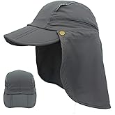 Connectyle Men's Sun Hat with Detachable Neck Flap Adjustable Outdoor UPF 50+ Baseball Sun Cap for Fishing Hiking Golfing