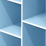 Furinno LUDER 5-Cube Book Shelf White Light Blue 49.5W x 80H x 23.9D cm view 5