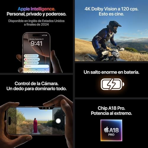 Apple iPhone 16 Pro Max, US Version, 256GB, Natural Titanium - Unlocked (Renewed)