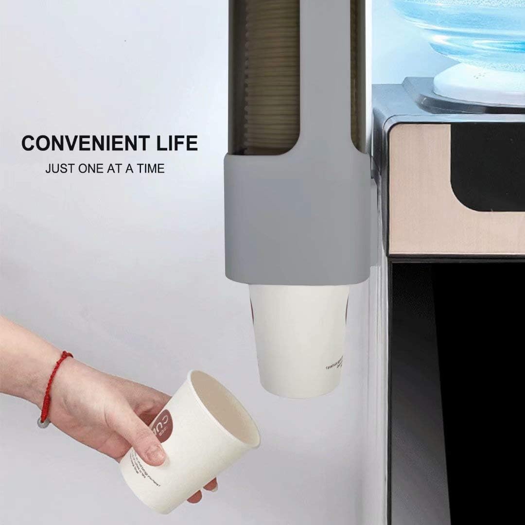 EOFJRUC Wall Mount Paper Cup Dispenser, Pull Type Cup Holder Fit 3oz - 5oz Disposable Small Cups, Bathroom Cup Dispenser for Home Hospital Office Gym (Gray): Home & Kitchen