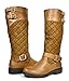 DREAM PAIRS INTRUDER Women's Winter Quilted Zipper Buckles Accent Riding Knee High Boots