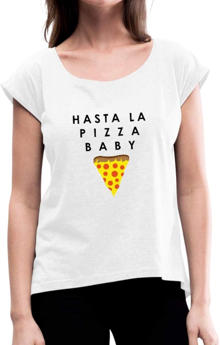 Téléchargement gratuit Images Humour Hasta La Pizza Baby T Shirt A Manches Retroussees Femme dernière par