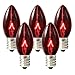 Christmas Lite Co. 1005C7R (25 Pack) C7 Transparent Red Double Dipped 5 Watt Candelabra Base Christmas Lights Christmas Lite Co. 1005C7R