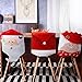 Tatuo 4 Pieces Christmas Chair Covers Decor, Santa Claus Red Hat Snowflake Chair Xmas Cap, Kitchen Dining Chair Slipcovers Sets for Christmas Holiday Festive Decorations (Red Santa Hat)