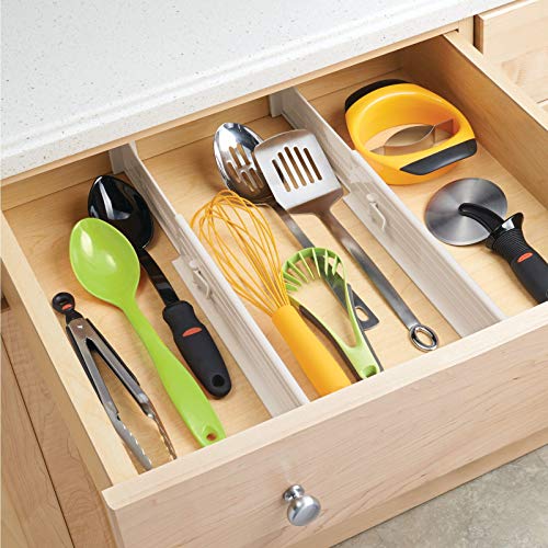 mDesign Adjustable, Expandable Drawer Organizer/Divider Foam Ends